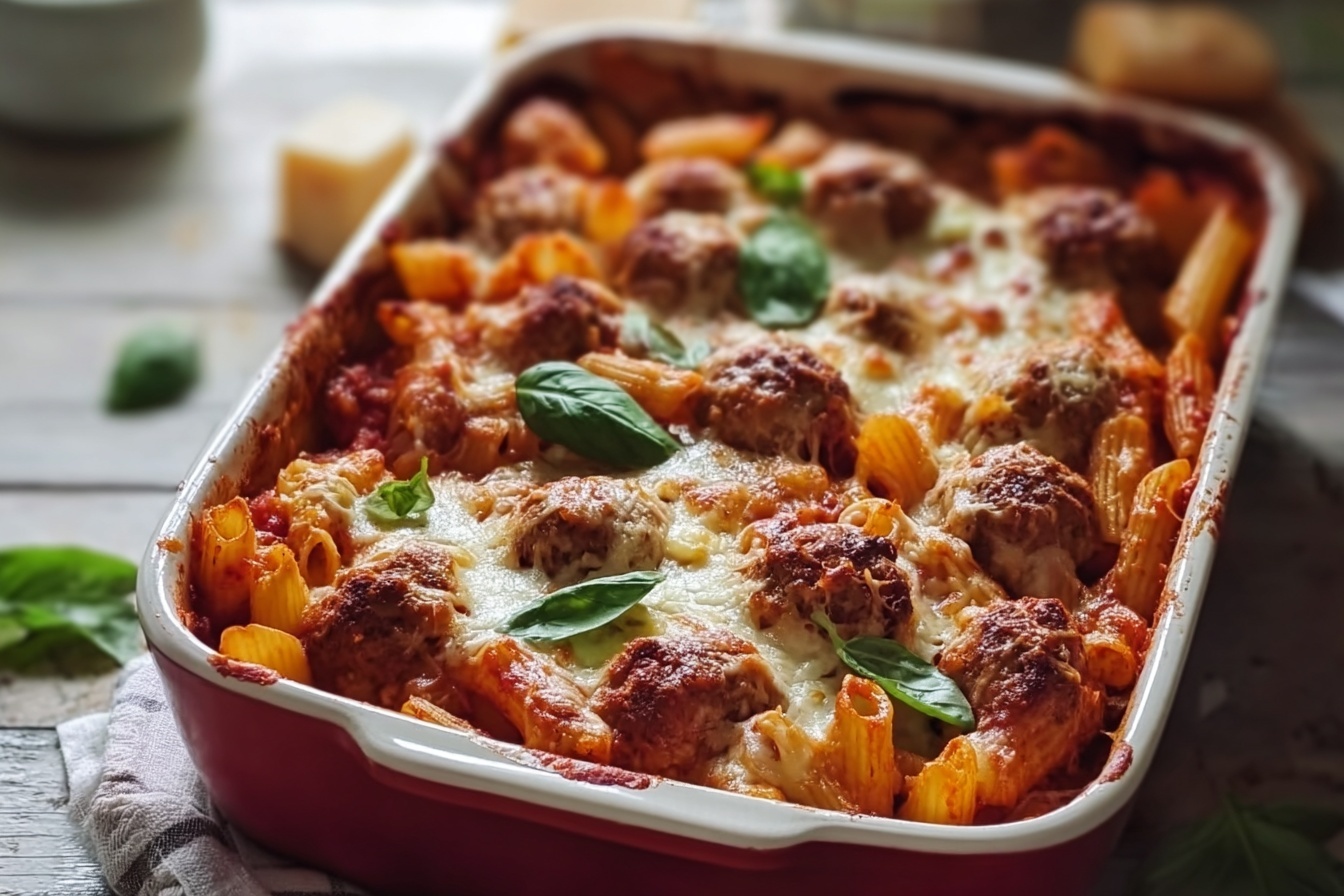 Italian Meatball Pasta Bake