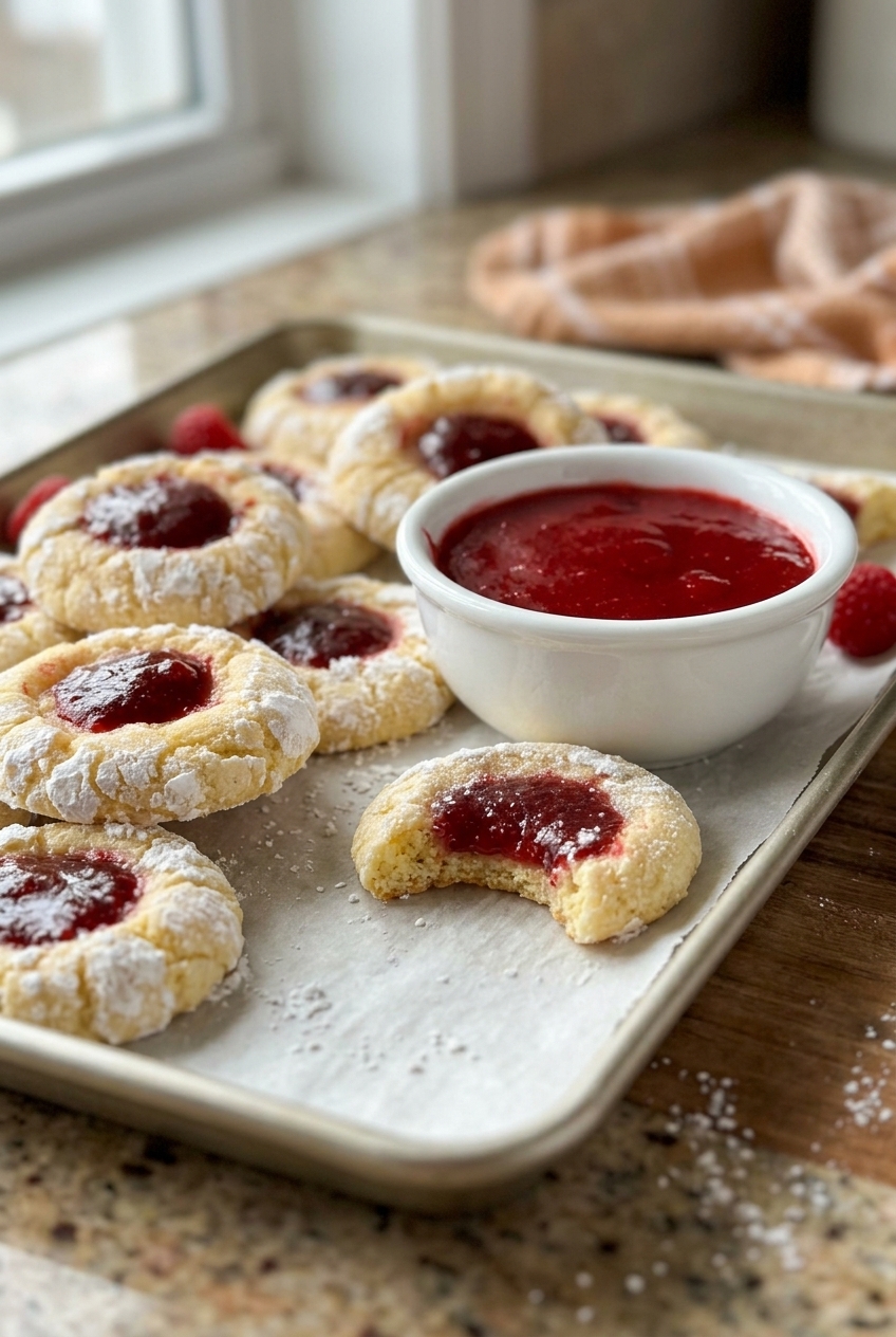Lemon Cookies With Raspberry Curd