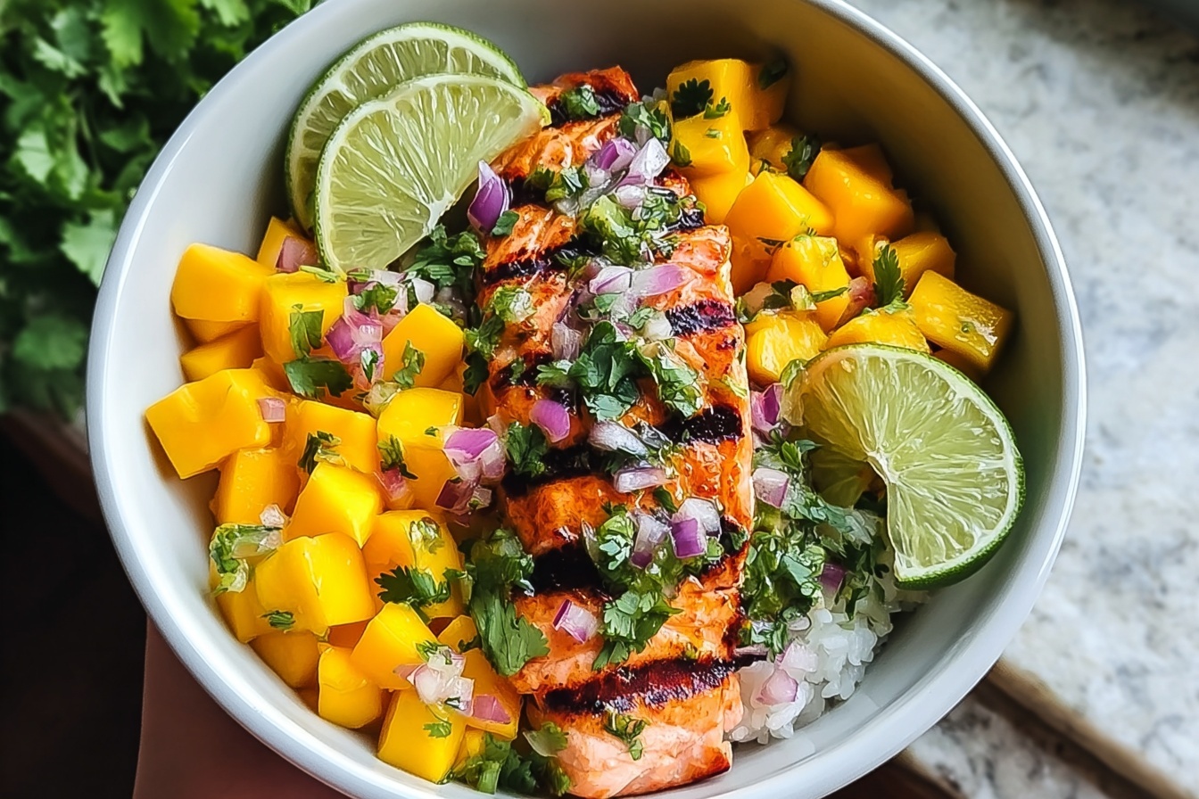 Mango Salsa Salmon Bowls