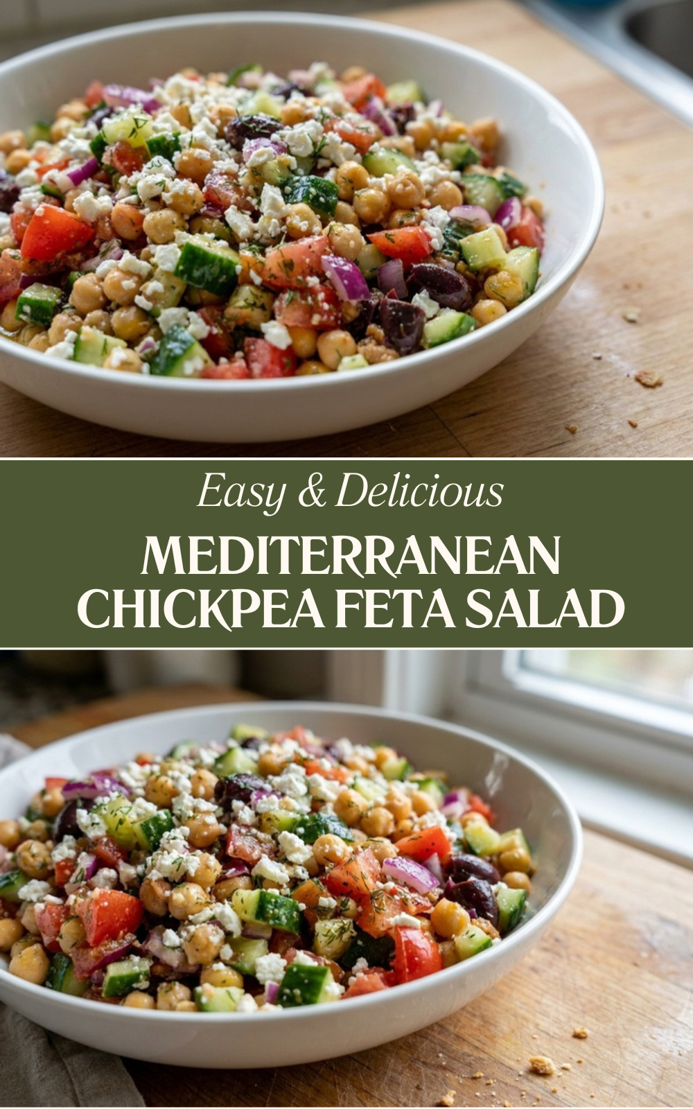 Mediterranean Chickpea Feta Salad