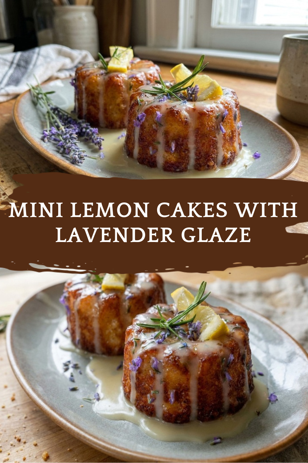 Mini Lemon Cakes With Lavender Glaze