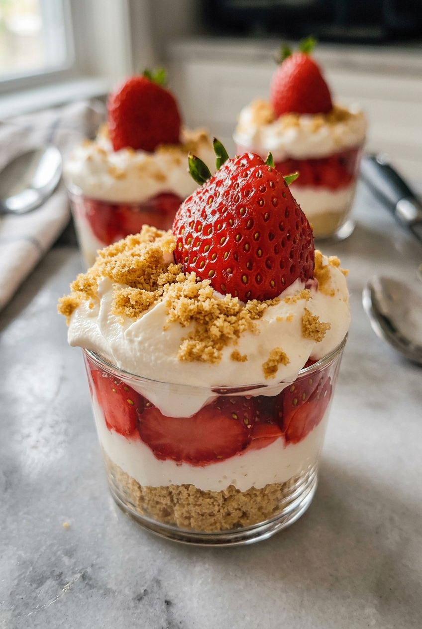 No-Bake Strawberry Cheesecake Cups