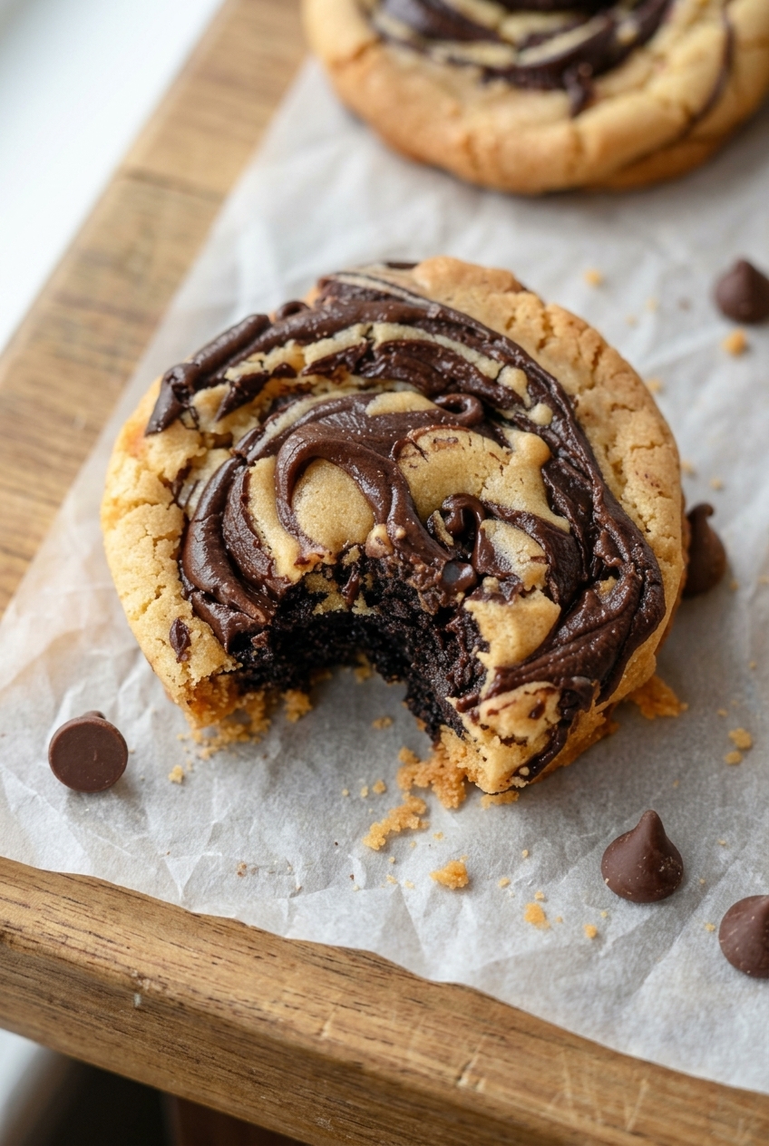 Peanut Butter Brownie Swirl Cookies