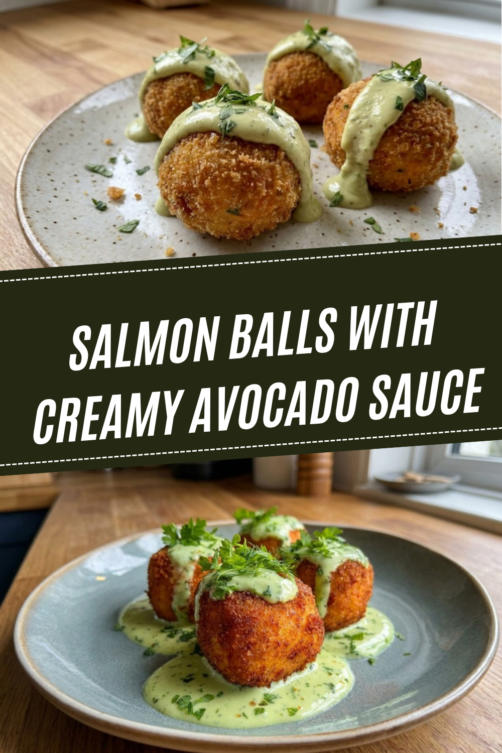 Salmon Balls With Creamy Avocado Sauce