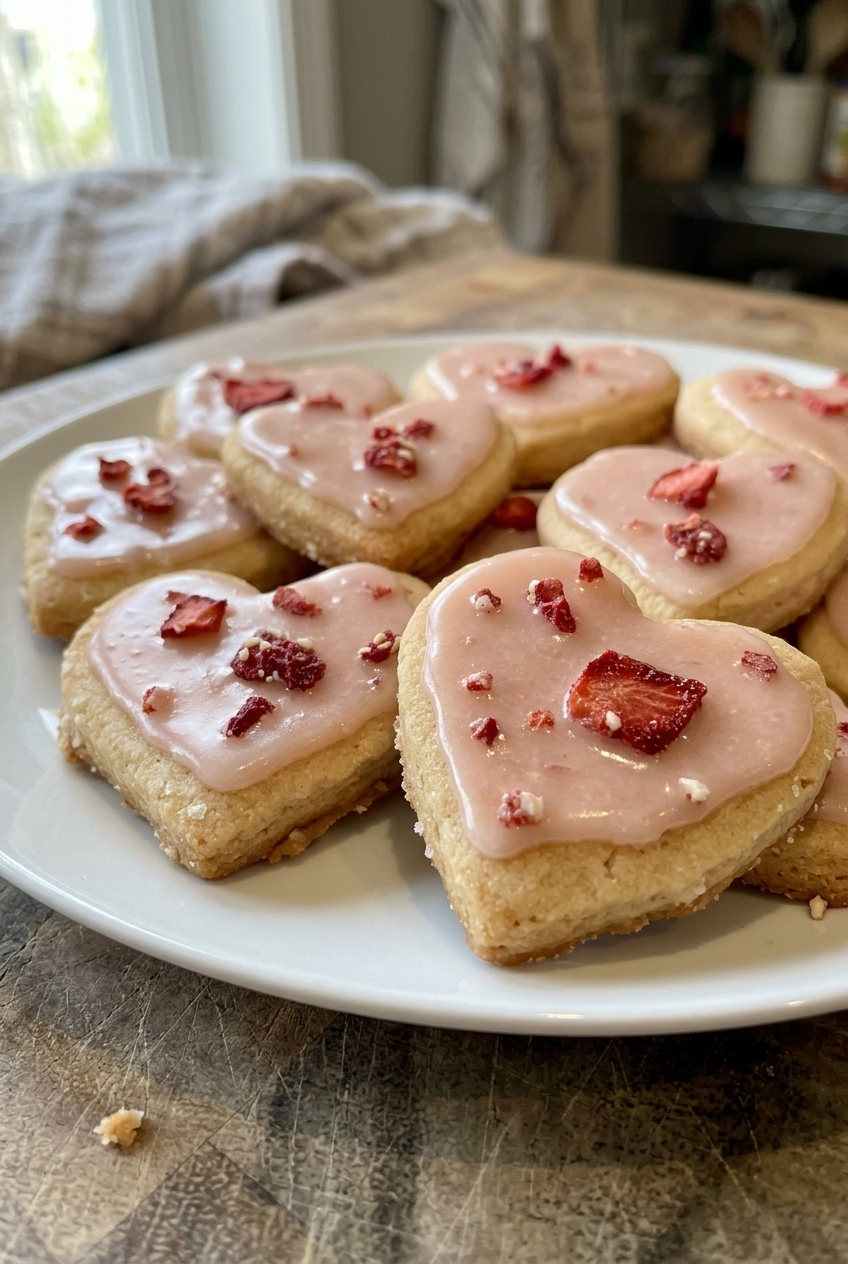 Strawberry Shortbread Cookies